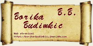 Borika Budimkić vizit kartica